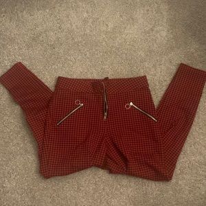 Red and black pants